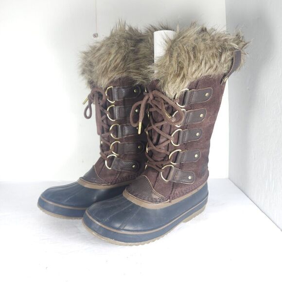 Sorel Women's Joan Of Arctic US8 Brown Waterproof Lined Shearling Snow Boots - Picture 1 of 16